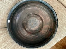 Artist Signed Raku Art Pottery Bowl Earth Tones Metalic Iridescent Drip Glaze
