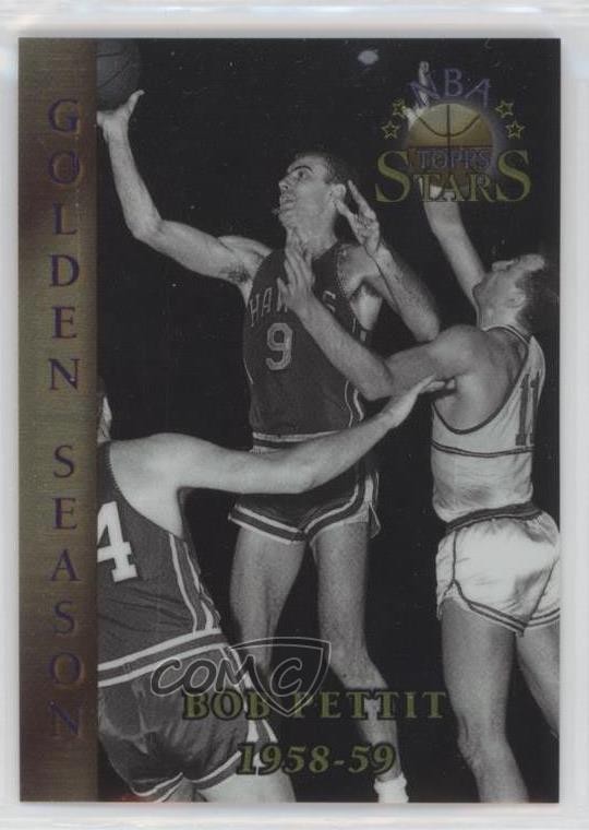 1996 Topps Stars Golden Season Finest Bob Pettit #85 HOF 0w8