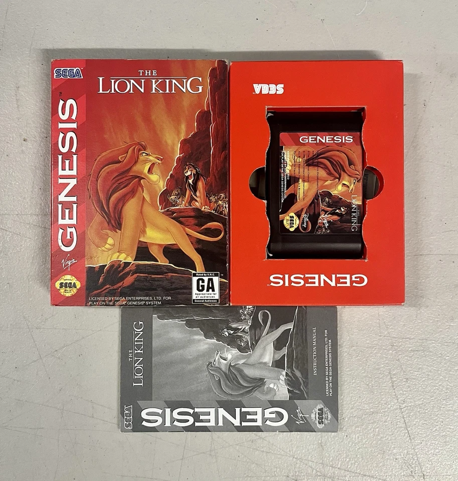 Lion King (Sega Genesis, 1994) CIB COMPLETE - Image 2 of 3
