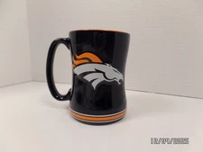 Denver Broncos Coffee Mug Boelter Brands NFL Football Mug Cup 14oz Blue Orange