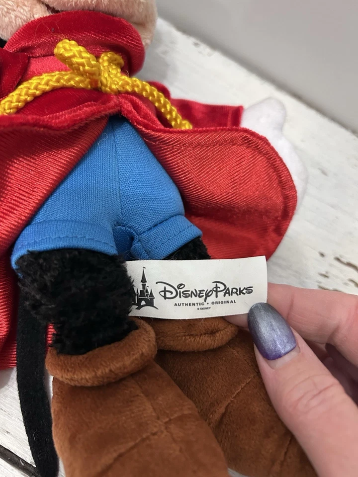 Маленькая плюшевая мягкая игрушка Disney Parks Fantasia Sorcerer Mickey Mouse 13 дюймов с нечеткими ушами  - Изображение 3 из 4