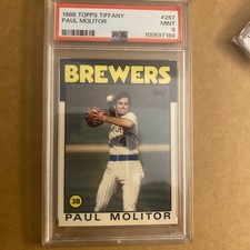1986 Topps - Paul Molitor #267 Collector's Edition (Tiffany) psa 9
