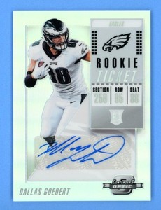 Dallas Goedert Eagles Auto 2018 Panini Contenders Optic Rookie Ticket #175