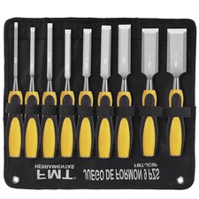 9Pcs Wood Chisel Set 1/4" ~ 1-1/2" Bevel Edge Hand Carpentry Woodworking Tool