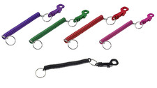 10-Pack Key Chain Retractable Spiral Stretch Coil Clip-On Assorted Colors