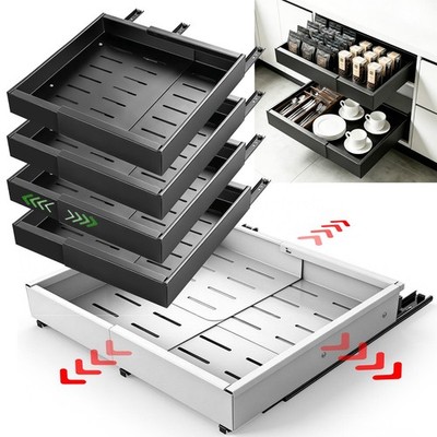2/4er Teleskopschublade Ausziehbare Schublade Schrank Organizer Küchenschublade