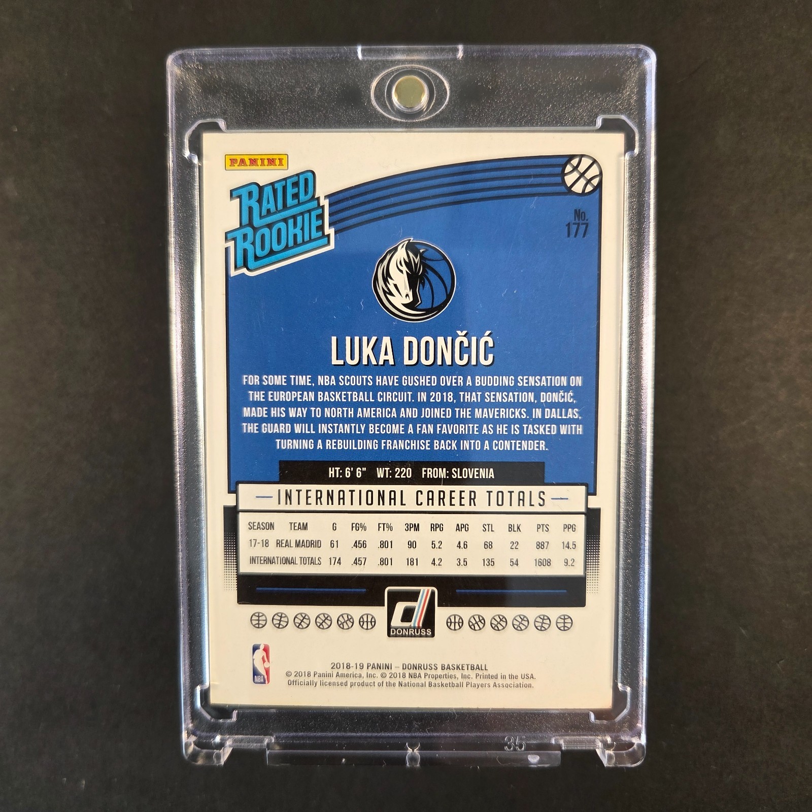 2018 Donruss Luka Doncic Orange Lazer Rated Rookie #177 (RC) view 2