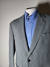 40R Armani Collezioni Wool Cotton tweed Check Gray/Black Coat Jacket Blazer