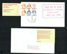 Canada #586a, 1974 8¢ QE II Booklet pane x 10 diff full booklets on Mallott FDCs
