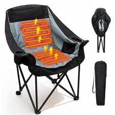 Oversized Heated Camping Chair Patio Lounge Chairs Portable Folding Heated Chair