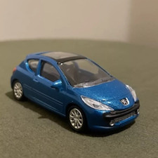 Diecast Norev Peugeot 207 Blue 1/64 3 Inches New Car With Box