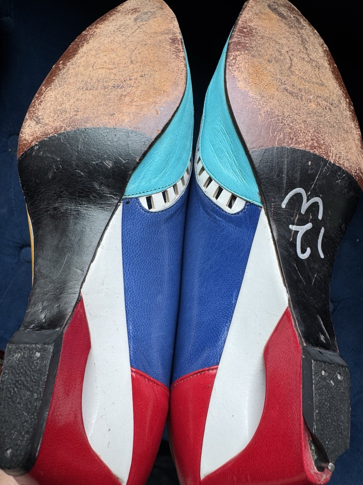 Stuart Weitzman Colorblock Multicolor Pointed Toe… - image 11