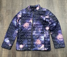Lands End Girls Primaloft Puffer Jacket Galaxy Universe Size Medium 10-12 