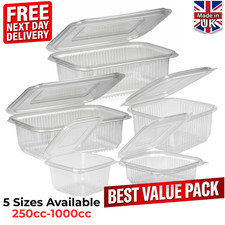 Reusable Clear Disposable Food & Salad Storage Containers | Multi Size UK Seller