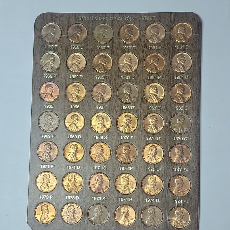 Lincoln Memorial Cents 1959-1974 P D S Small Cent Collection Set Copper