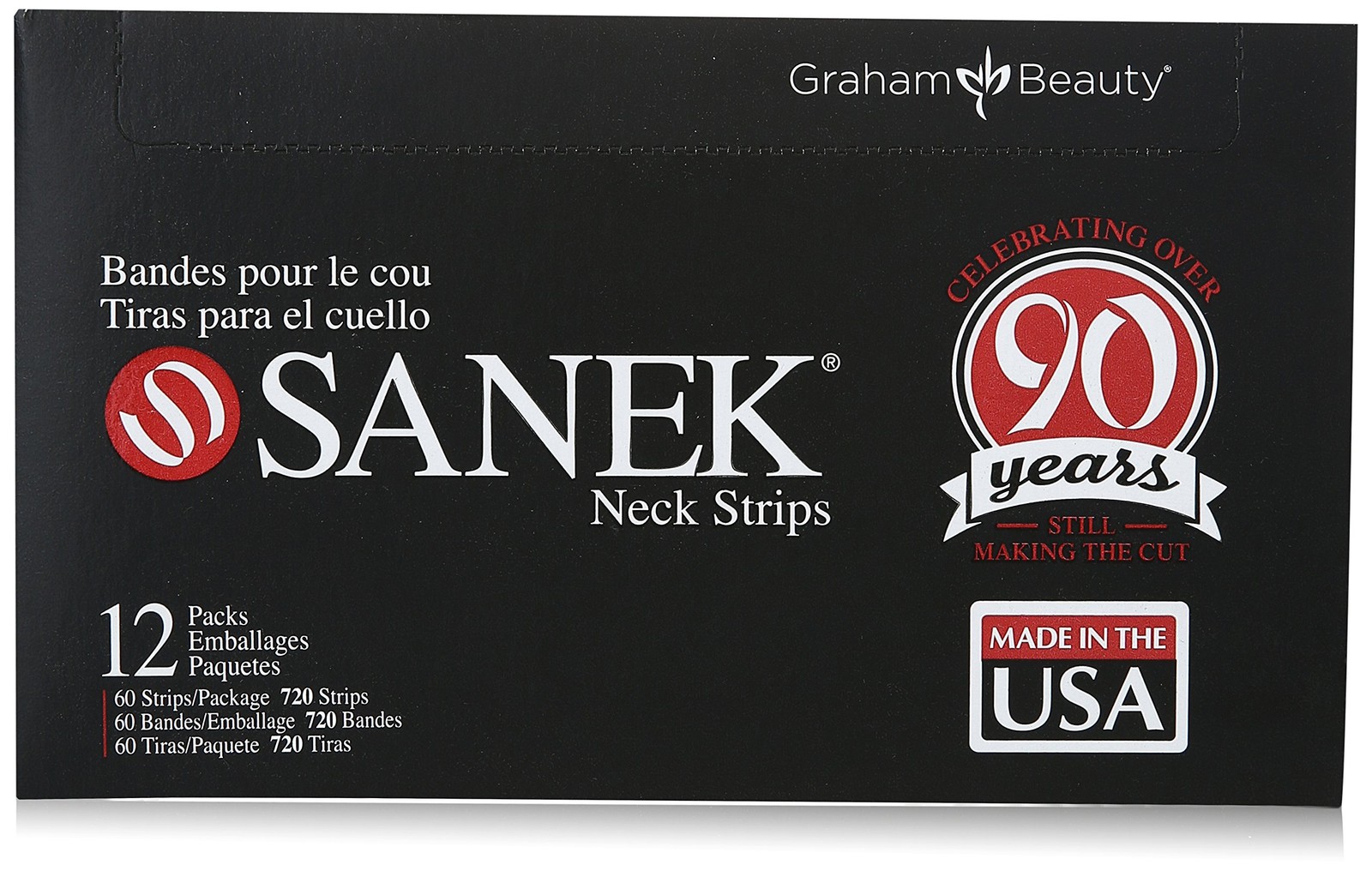Sanek Display Neck Strips - 12x 60-Count Packs (720 Strips) - Pro/Retail