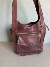 VTG Fossil New American Classic Shoulder Bag 75082 Brown Pebbled Leather Hobo