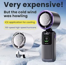 3-in-1 Portable Handheld Fan with Ice Cooling Compress |100-Speed Turbo Mini Fan