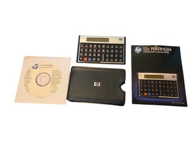 HP 12c Platinum Financial Calculator RPN & Algebraic w Case Disc & Instructions 