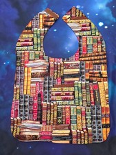 Handmade Adult Special Needs bib quilted Books teacher library