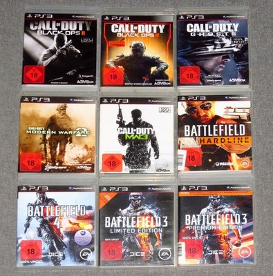 9 PS3 Spiele Call of Duty Black Ops Ghosts MW / Battlefield PlayStation 3 Games