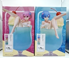 Re:Zero Rem + Ram ElCoco Cream Soda Figures New In Box ( set of 2 )