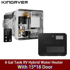 6 Gal RV Water Heater Gas & Electric Camper Water Heater With 15*18 Black Door