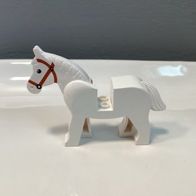 Lego - Black & White 2 Horse Set With Barding Armor #6047 Traitor Transport