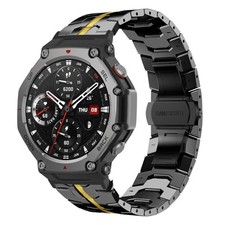HinZann Cinturino per Amazfit T-Rex 3 48mm Smartwatch, Acciaio Inossidabile Brac