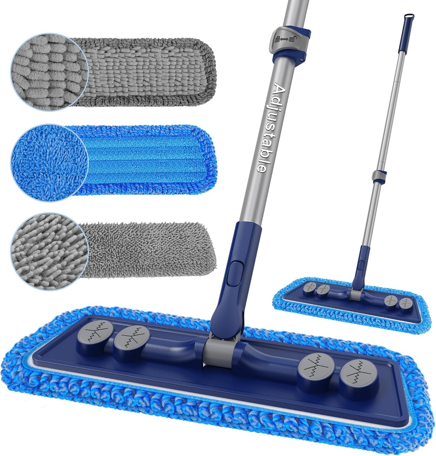 Floor Duster Microfiber Mop w 3 Thick Washable Pads