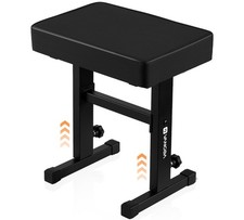 Piano Bench, Adjustable Music Keyboard Bench Stool Seat with Black Padded Cus...