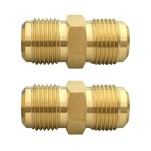 Joywayus Brass Flare Tube Fitting Coupling Gas Adapter 5/8" Male