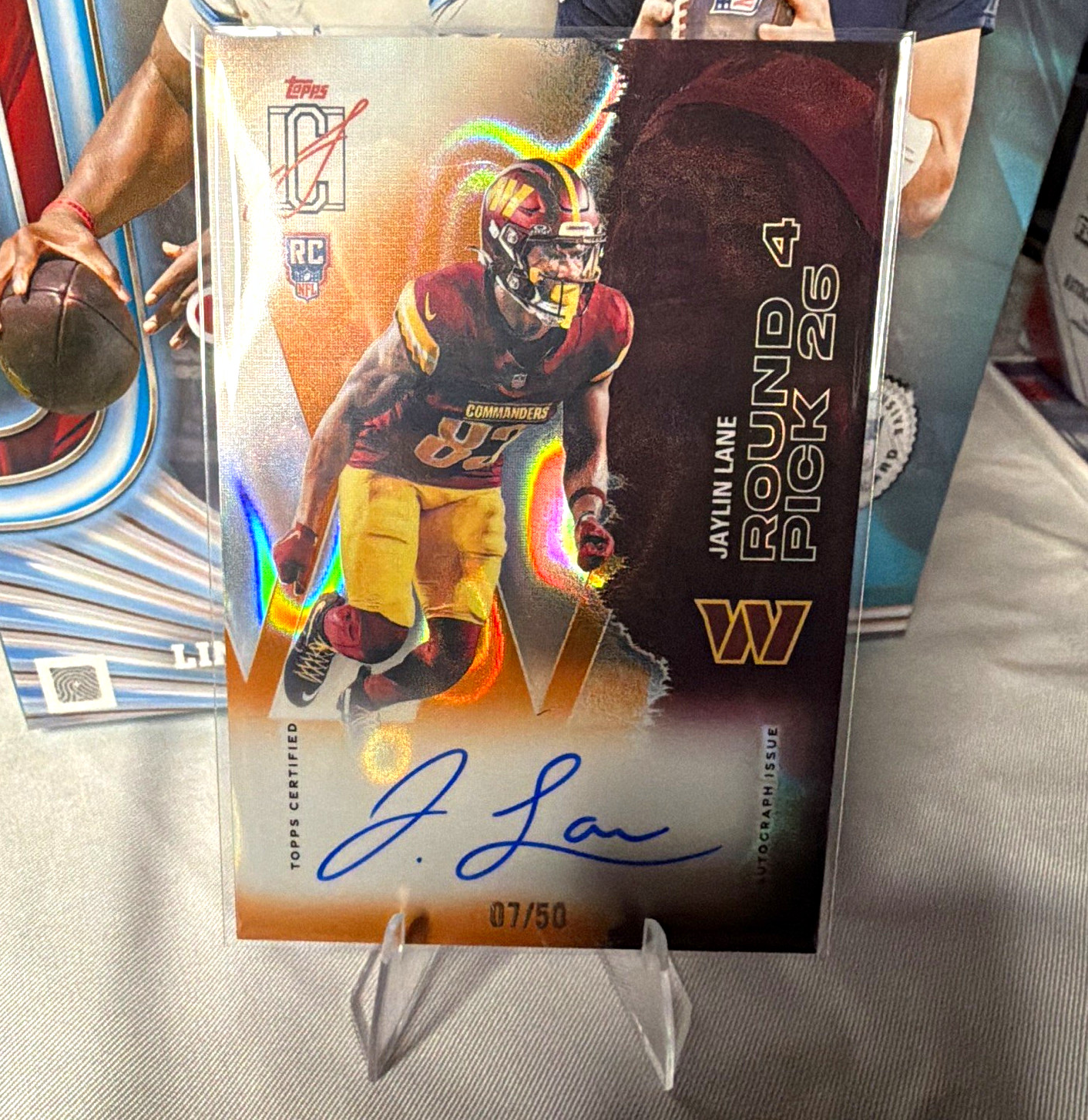 Topps 2025 Orange Signature Class on Card Jaylin Lane Auto Commanders #231 07/50