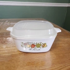 CORNING WARE 2 3/4 cp  Spice Of Life P-43-B Casserole dish/plastic lid  storage