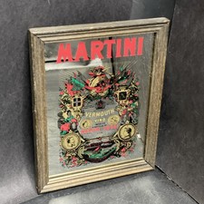 Vintage Genuine Martini Vermouth Vino Martini & Rossi Mirror 22.5x17.5cm Frame