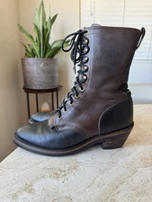 Chippewa Boots Classic Logger Packer Style #29408 Mens Sz 9.5 EE Leather