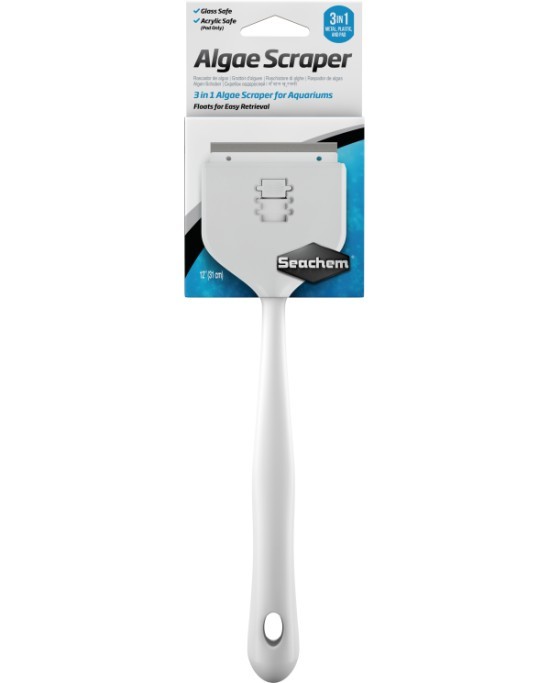 Racloir Seachem Algae Scraper 3-en-1 anti-rayures pour verre et acrylique