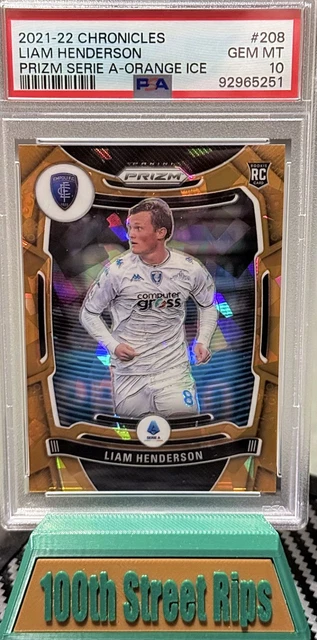 2021-22 Chronicles Liam Henderson Prizm Serie A Orange Ice PSA 10 16/23 Rookie