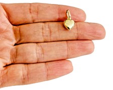 14K Yellow Gold Heart love Charm Pendant Small Tiny For Necklace Chain