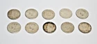 1964 Kennedy Half Dollar  - 90% Silver - Lot Of 10 (ten) Coins circ- Spot @ $90