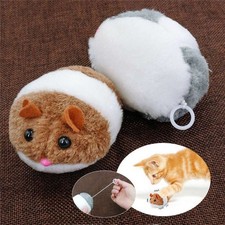 Cat Mouse Plush Fur Toys Movement Vibrating Pull String Interactive Toy for Cats