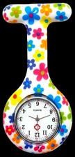 BNIP Unisex Doctor's Nurse's Quartz Movement Floral Pocket Watch