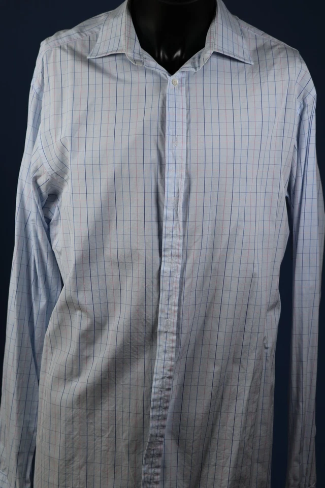 Thomas Pink Superfine 2‑Fold French Cuff Plaid 170s Shirt 16.5 36.5 93cm 46" - Image 2 of 4