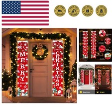 Merry Christmas Banners with Led String Lights,Christmas Door Decorations Out...