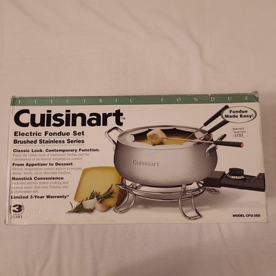 Cuisinart 3 qt. Electric Fondue Set*Brushed Stainless*CFO-3SS new open box