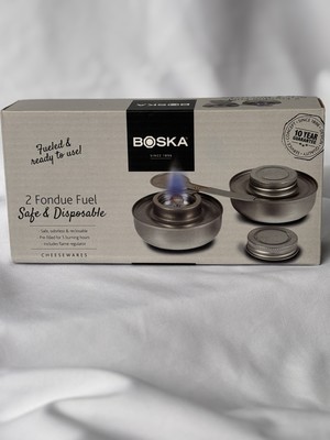 Boska Safe & Disposable Fondue Reusable Pre-Filled Burner Fuel Box of 2