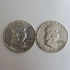 1960 P&D Franklin Half Dollars 90% SILVER (2 Coin Set) ***Exact Coins*** #00-77