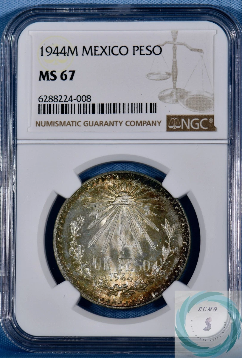 高鑑定　超レア1944年 メキシコ 1ペソ 銀貨 NGC MS 66 1 Peso 1944 Year Silver Mexican Coins (1905-Now) for sale | eBay