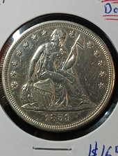 👉1859-O SEATED LIBERTY DOLLAR AU CHOICE 