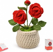 Christmas I Love You Gift for Her Wife Girlfriend Sentimental Crochet Rose Roman